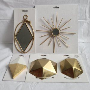 5 Piece Assorted Gold Wall Decor
